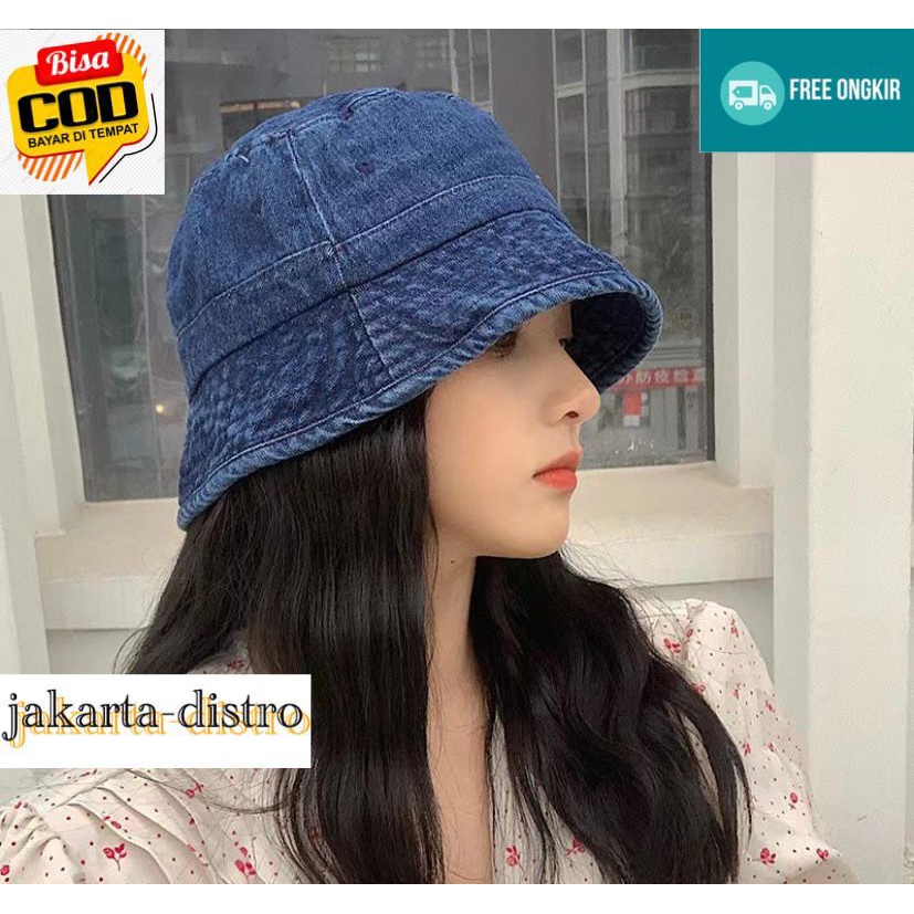 Promo Topi Bucket Levis Denim Polos Pria Wanita Original Termurah Model Terbaru Keren Kekinian Ori Asli Import Korean Style Fisherman