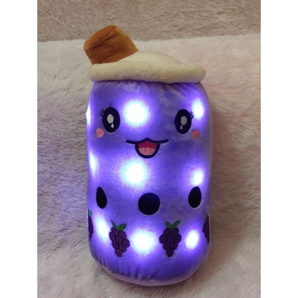 Boneka Boba Bubble tea kecil LED Murah ukuran 25cm berbahan halus dan lembut standar SNI
