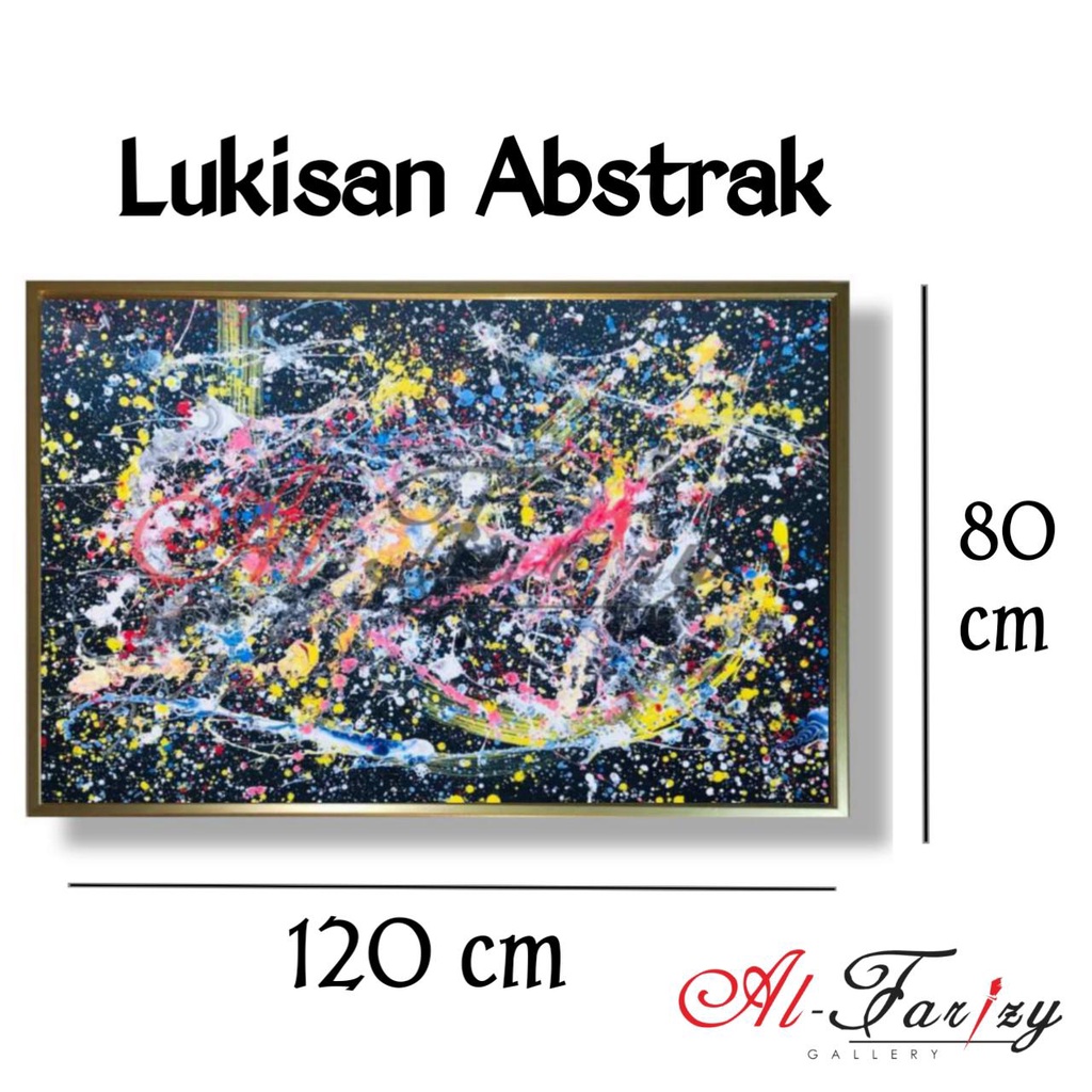 Lukisan Abstrak Unik Minimalis Kanvas Ukuran 120x80 cm lengkap dengan frem