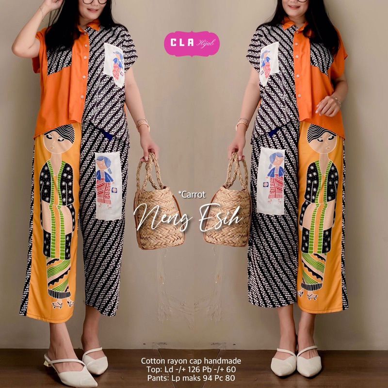 Neng Esih Set Wanita By Cla Hijab Baju Setelan Wanita Motif kekinian
