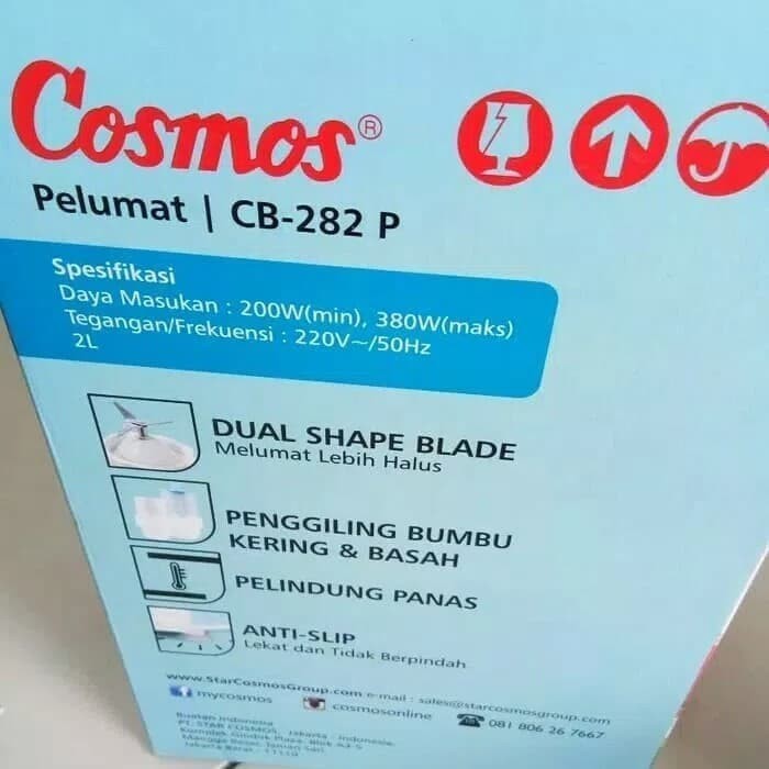 COSMOS Blender Plastik 2 Liter 3in1 3 Tabung CB 282 P - Garansi Resmi 1 Tahun