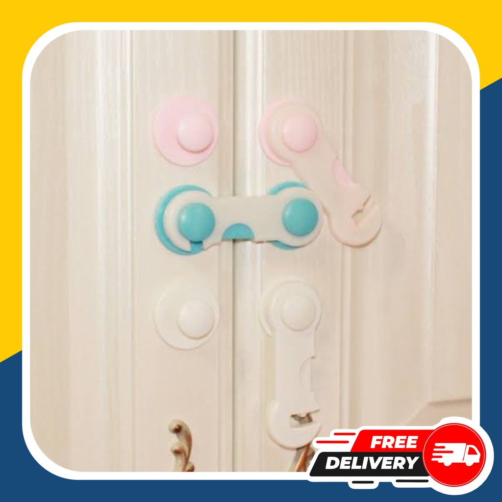 Alat Bantu Kunci Pengaman Pengait Kaitan Kait Laci Pengait Pengunci Lemari Pintu Kulkas Perabotan Kotak Box Dari Baby Lock Brand Safety Safe Lock Home House ART38