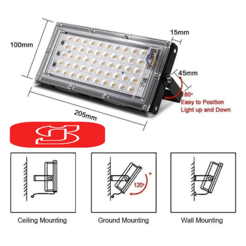 Lampu sorot LED 50watt ac 220 - LAMPU GUDANG - LAMPU LAPANGAN