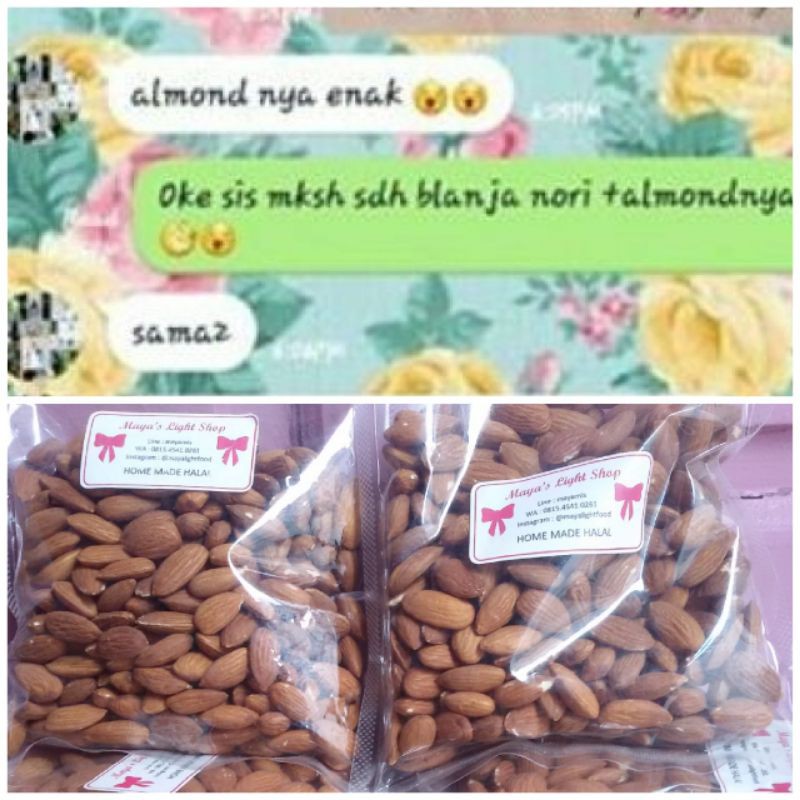 Kacang almond matang 500gr panggang roasted almon oven bumil busui asi booster promil badam