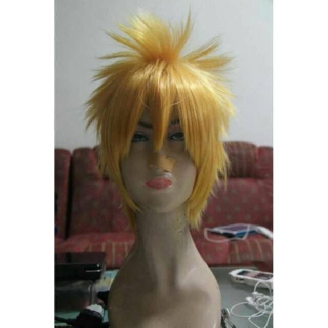 Wig Naruto Uzumaki / Wig base cowo jabrik blonde yellow