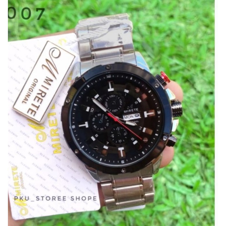 JAM TANGAN PRIA MIRETE ORIGINAL PALT HITAM