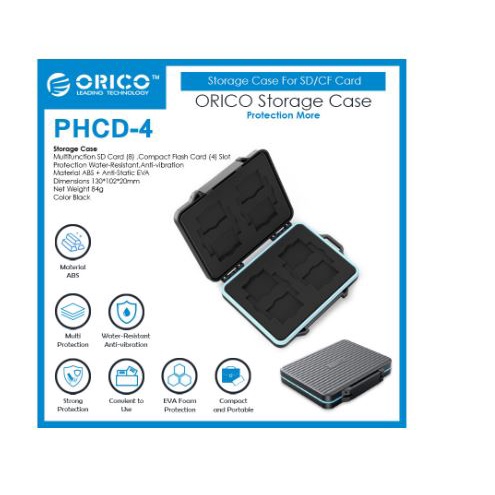 Storage hardcase orico 2.5&quot; Cf Tf micro sd card reader anti shock dust water proof phcd-4 phcd4 - Pouch Hard case protector box