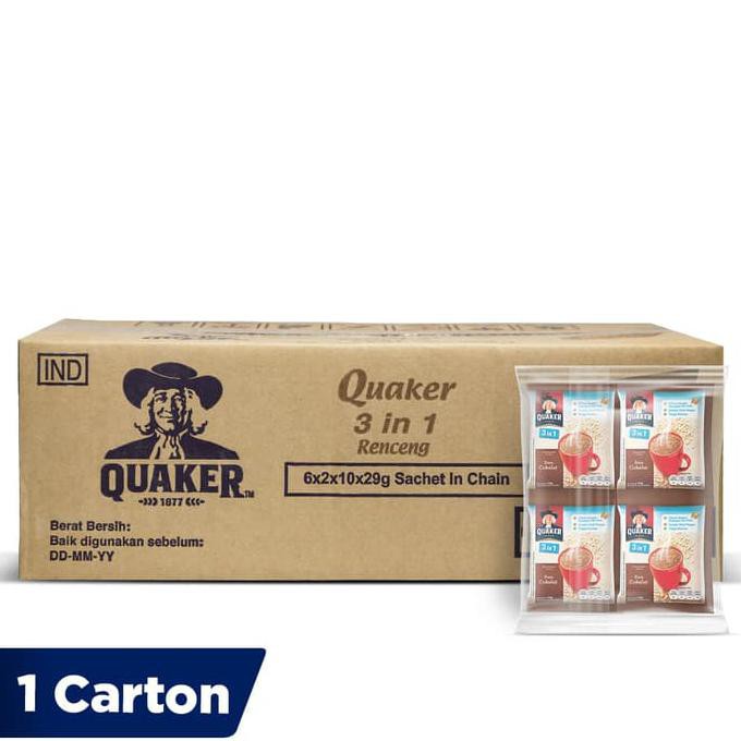 

DISKON! Quaker 3 in 1 Chocolate Renceng - 120 Sachets 1 Carton