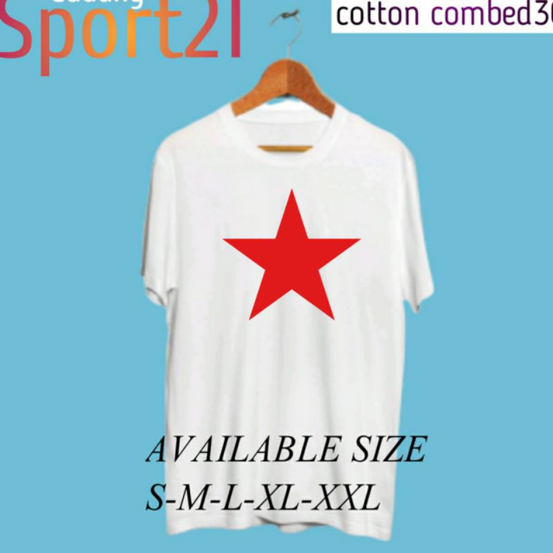 kaos baju bintang merah/combed30s