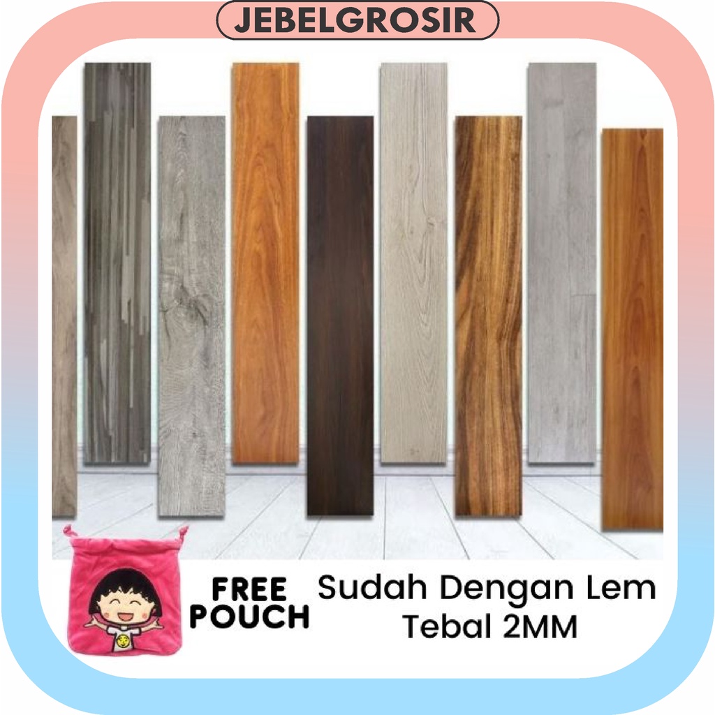 Jebelgrosir 513 COD Parket Vinyl Stiker Lantai Motif Kayu Vinil Vynil Dekorasi 91.7cm x 15,3cm