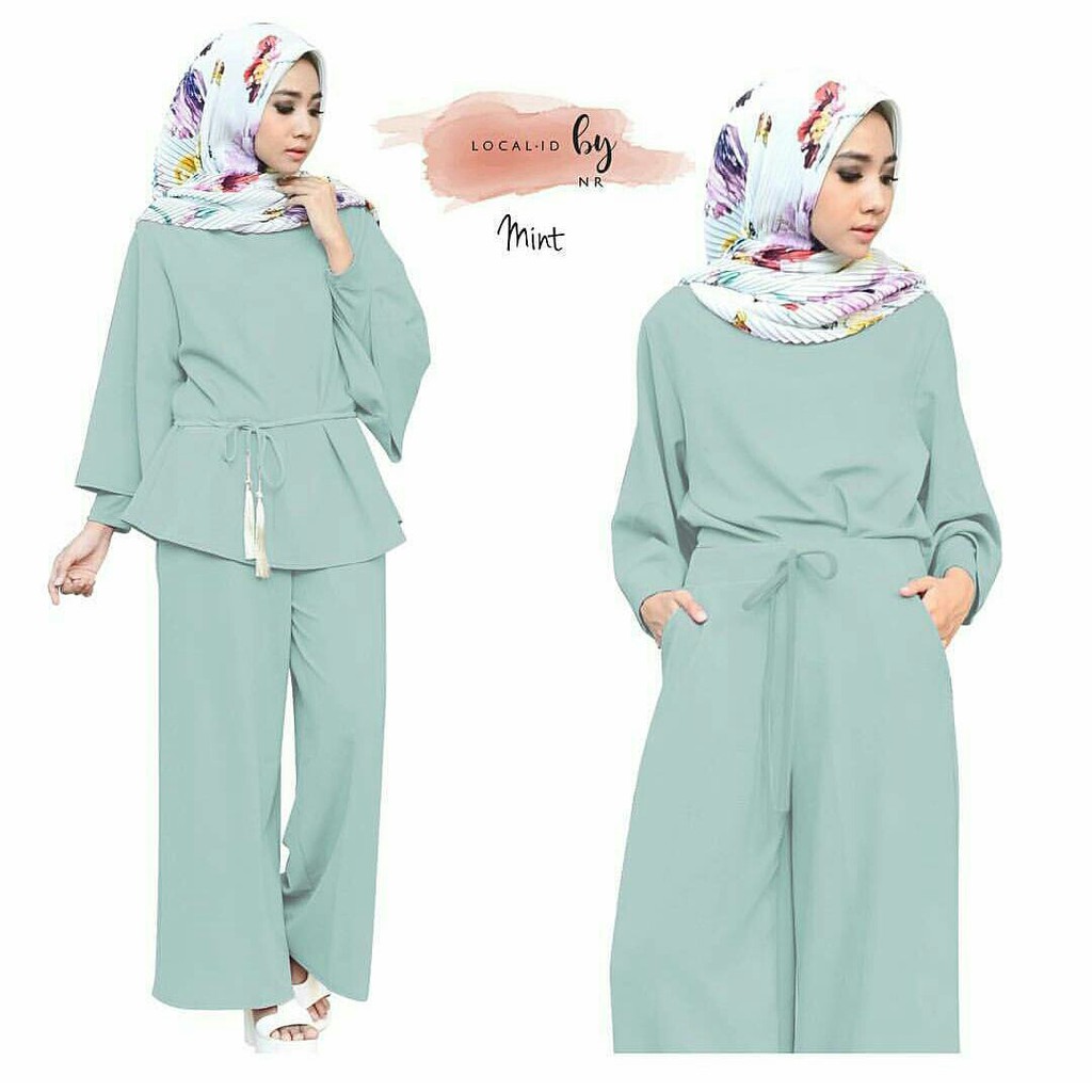 Tampil Kece Dengan - Aliena Set Mint / Setelan Hijab / Setelan Kantor / Baju Kerja / Hotd