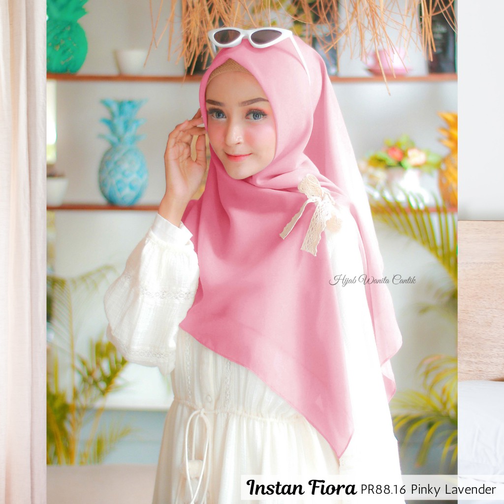Hijabwanitacantik - Hijab Instan Fiora | Hijab Instan | Jilbab Instan Voal-Pinky Lavender