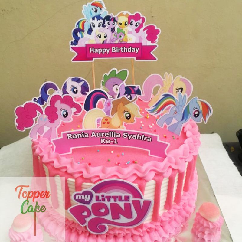 Jual Topper Cake Kuda Poni Gratis Tambah Nama, usia dan Foto / Hiasan