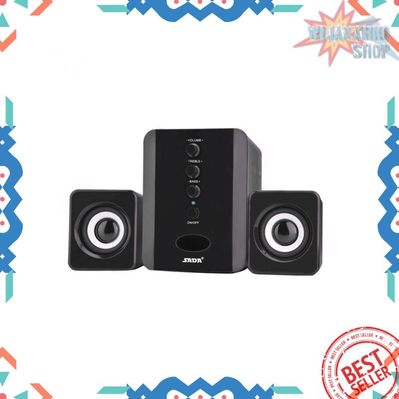 TAFFWARE Sada D-202 Speaker Stereo 2.1 with Subwoofer &amp; USB Power - Black