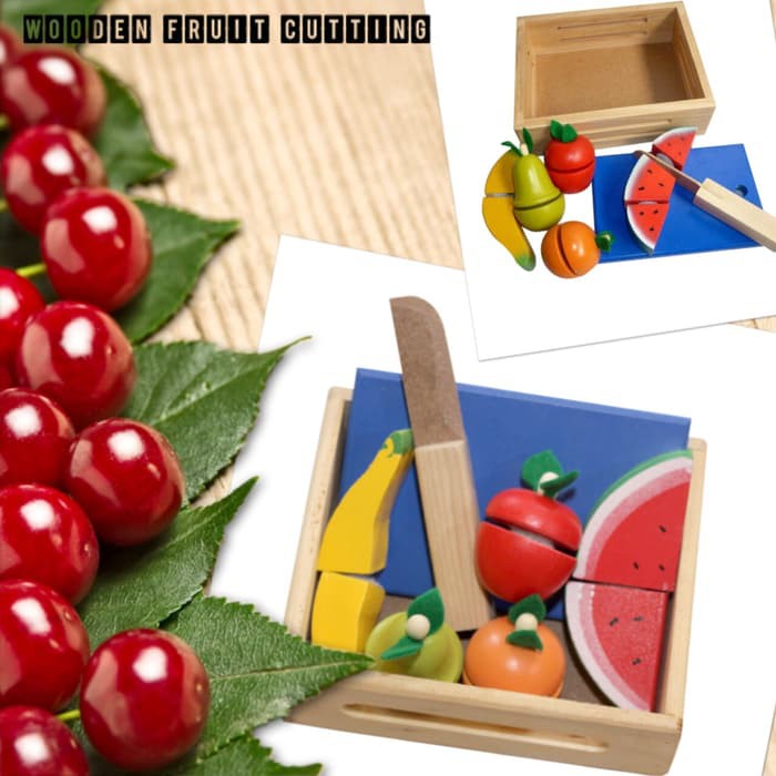 Hot Promo Mainan Edukatif / Edukasi - Mainan Kayu - Buah Potong / Roti Potong