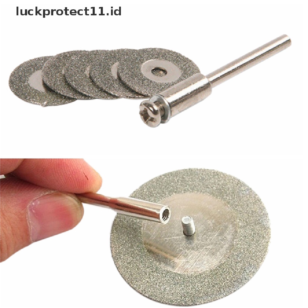 //HG&amp;ID// HOT 5 PCS 22mm Emery Diamond cutting blades Drill Bit+1 Mandrel for Dremel Set .