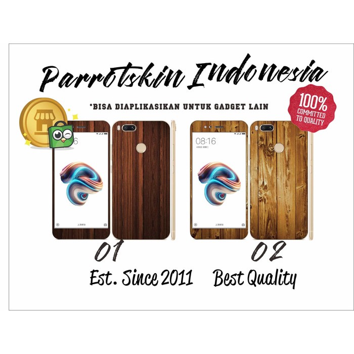 Garskin skin hp Xiaomi MI A1 / Mi5x wood  bisa utk xiaomi lain
