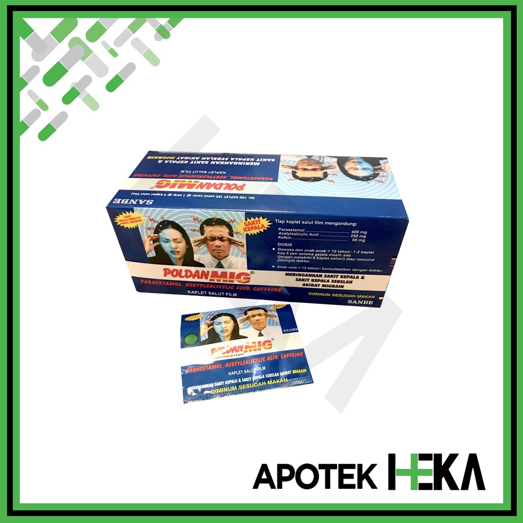Poldanmig Obat Sakit Kepala Sebelah Migrain Box isi 25x4 (SEMARANG)