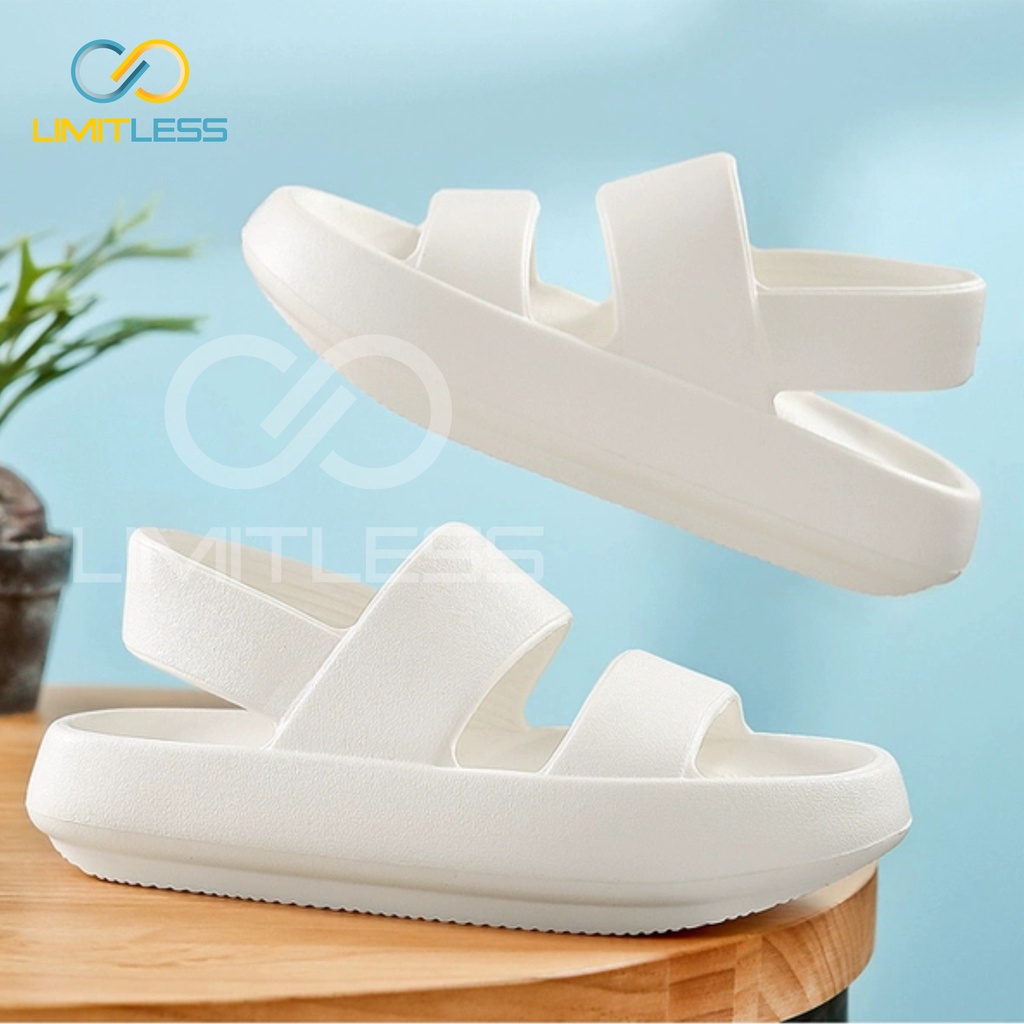 Sepatu Sandal Wanita Lalisa Limitless Sandal Wedges Tali Belakang Sendal Gunung Wanita Korea Cewe Empuk