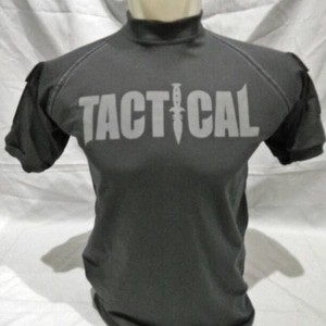 Kaos Tactical Pendek Abu Tua Katun Combed 20s