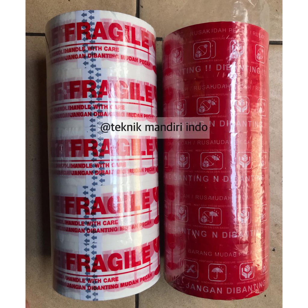 

Lakban FRAGILE 2 inch murah warna Merah-Putih