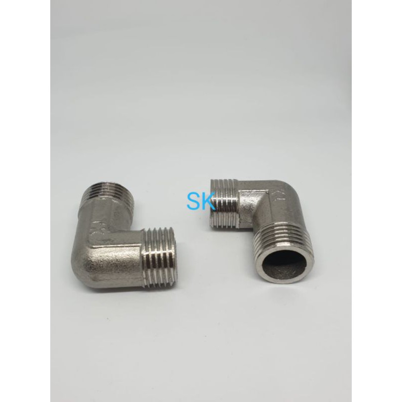 Knee L Drat Luar 1/2 inch Stainles Steel 304 - Keni L Drat Luar