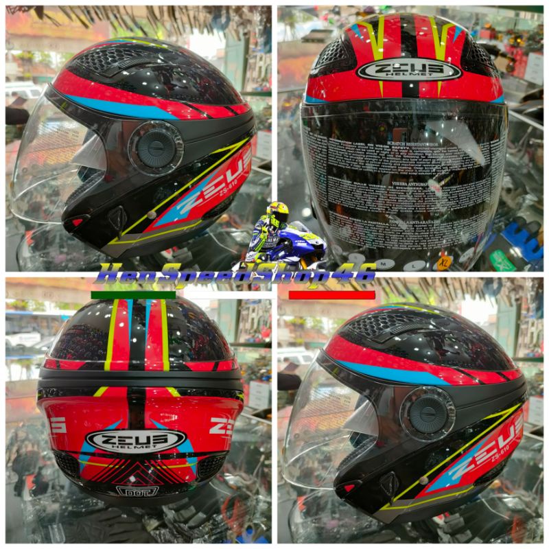HELM ZEUS ZS610 ZS 610 ZS-610 Half face Double visor-Motif 7