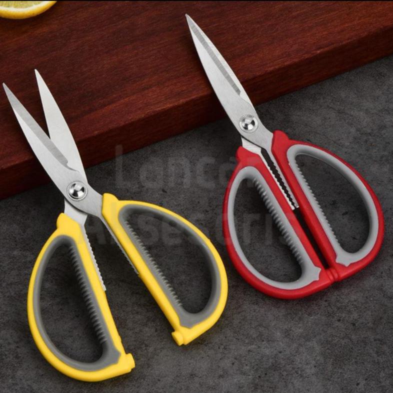 

Gunting Serbaguna Multifungsi Stainless Steel Tajam Soft Grip Gagang Empuk Anti Karat 19 cm / Good Quality Scissors