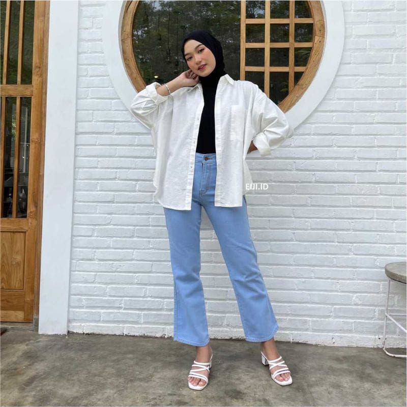 KEMEJA LINEN OVERSIZE/KEMEJA LENGAN PANJANG WANITA