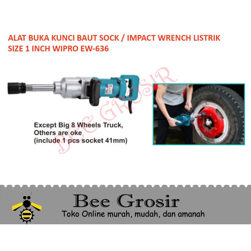 Air Impact Wrench Listrik Alat Buka Baut Sock 1" WIPRO EW636 EW-636