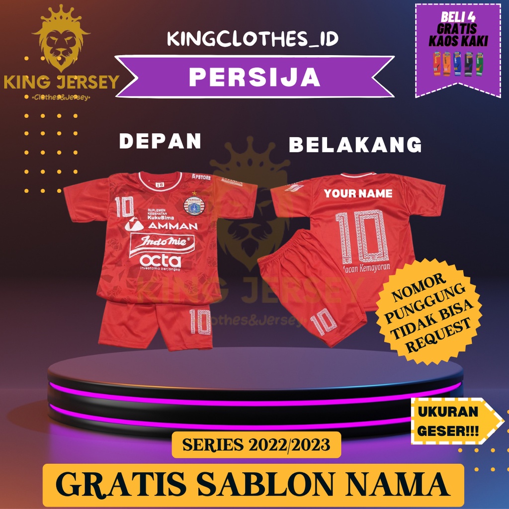 JERSEY BOLA PERSIJA UNTUK ANAK ANAK 0-15 TAHUN KEATAS