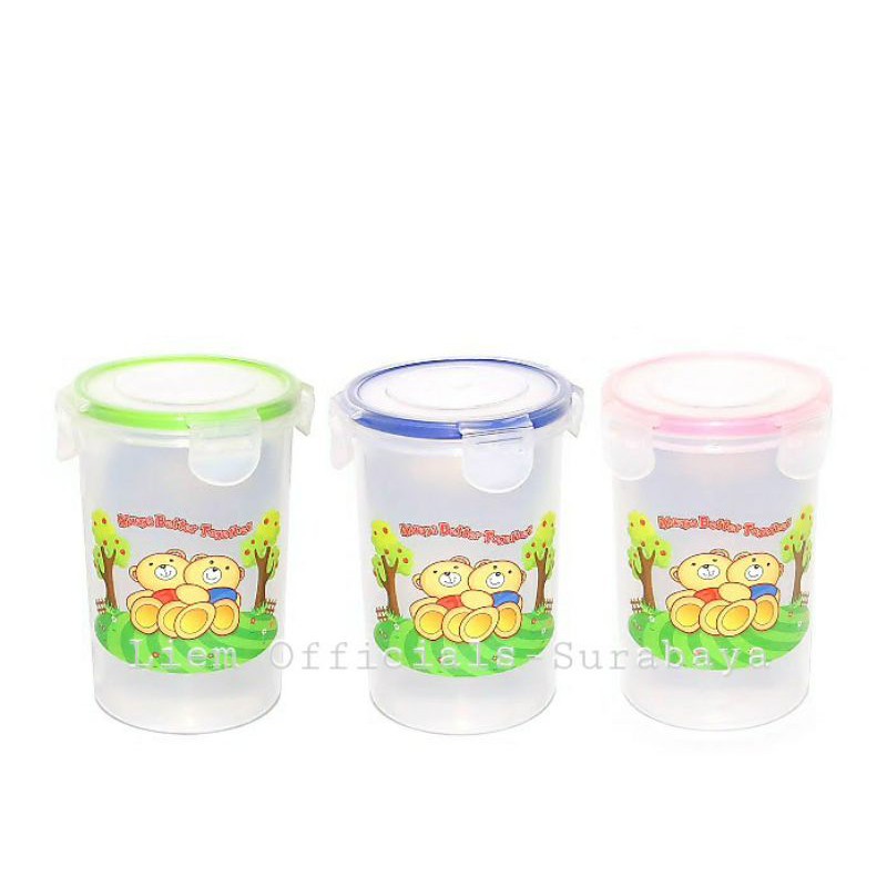 Gelas Tutup model tupperware anak kids botol minum tumbler toples wadah jar tempat bumbu plastik