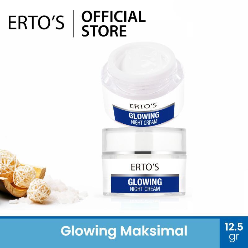 BPOM Erto's Glowing Night Cream Ertos Krim Malam Pencerah Wajah Krim Glowing