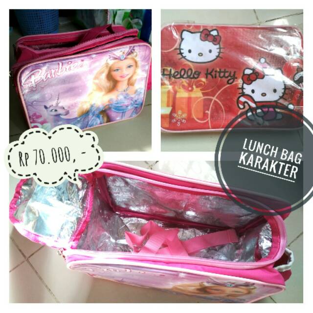 Lunch Bag Karakter Kotak Tas Bekal Aluminium Insulated