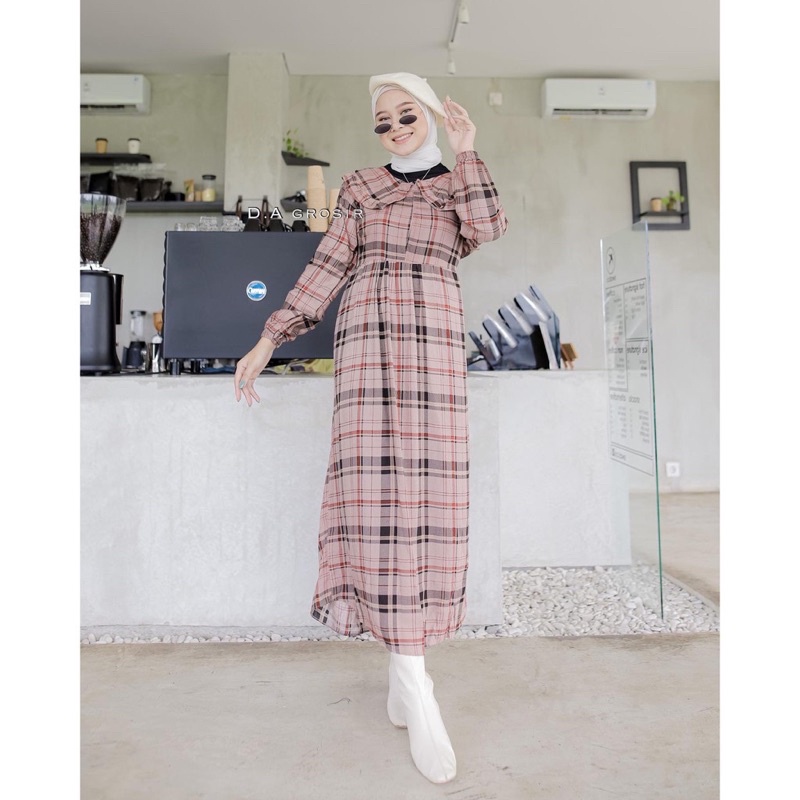 (RPA) ALL MIDI GAMIS DRESS RAYON UNIQLO PART 2-MIDI SQ MOCCA