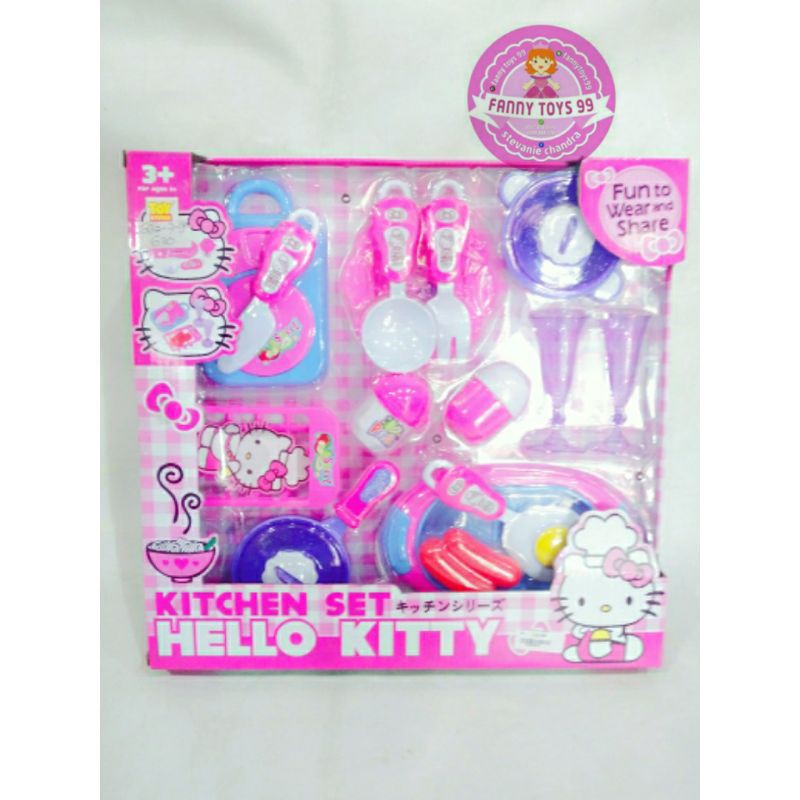 MAINAN ANAK KITCHEN SET HELLO KITTY/MASAKAN HELLO KITTYincluded