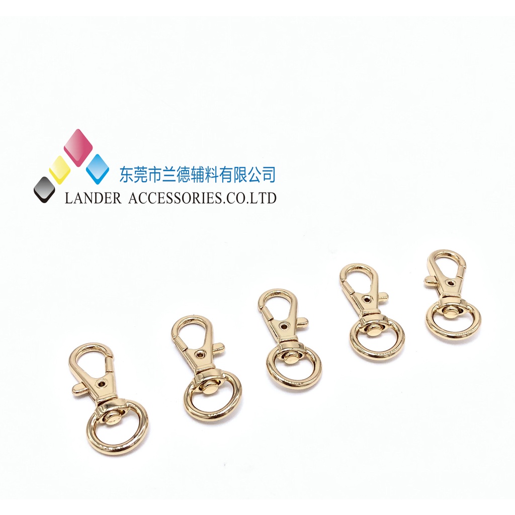 Lander Dogclips / Kaitan / 9.8mm / Shiny Gold / Strapmask / FX1181 / 2pcs