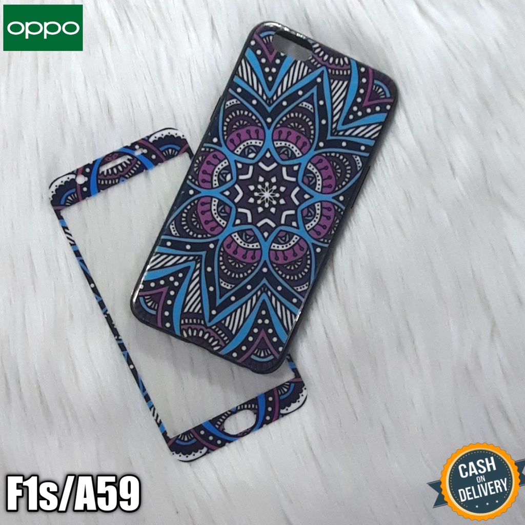 Softcase Tribal + Tempered Glass For Oppo F1s/A59