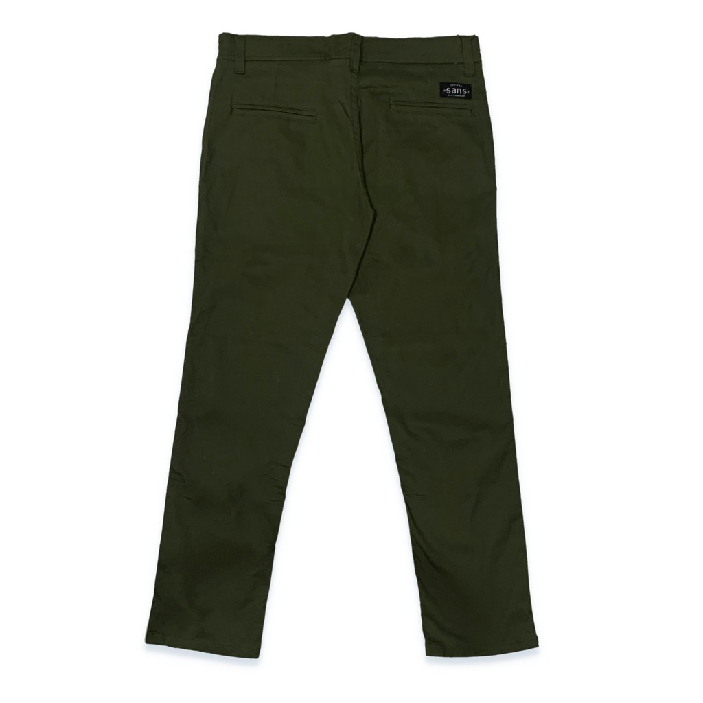 SANVANINA Celana Chino Panjang Pria Slim Fit Army Green | Celana Panjang Pria Kantor Premium Slimfit | H-077 Tailor Chino Army Green