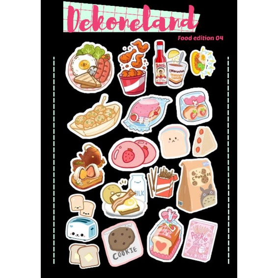 

stiker tema makanan || sticker paper food edition