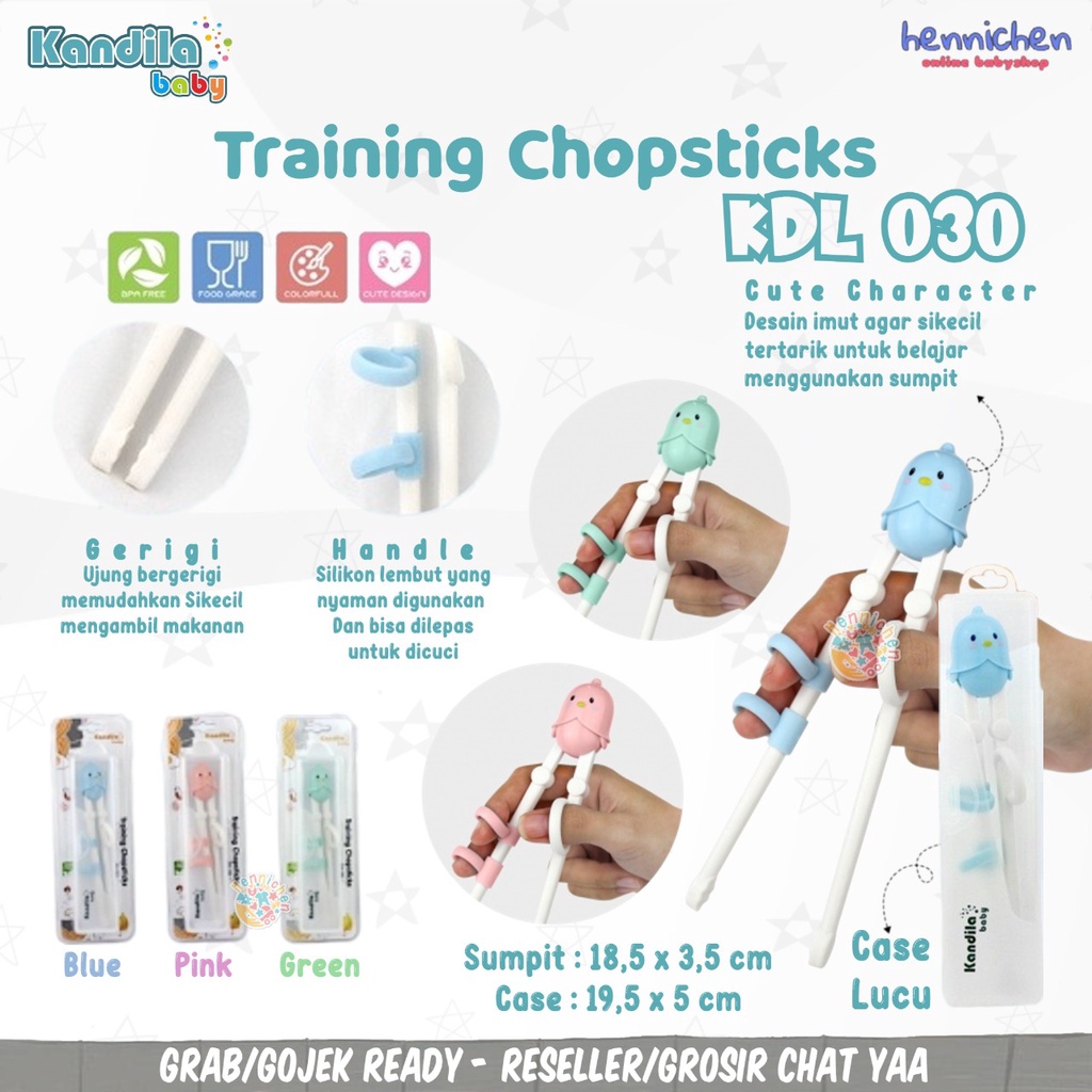 Kandila KDL030 Training Chopsticks - Sumpit Belajar Anak Sumpit Peralatan Makan Anak