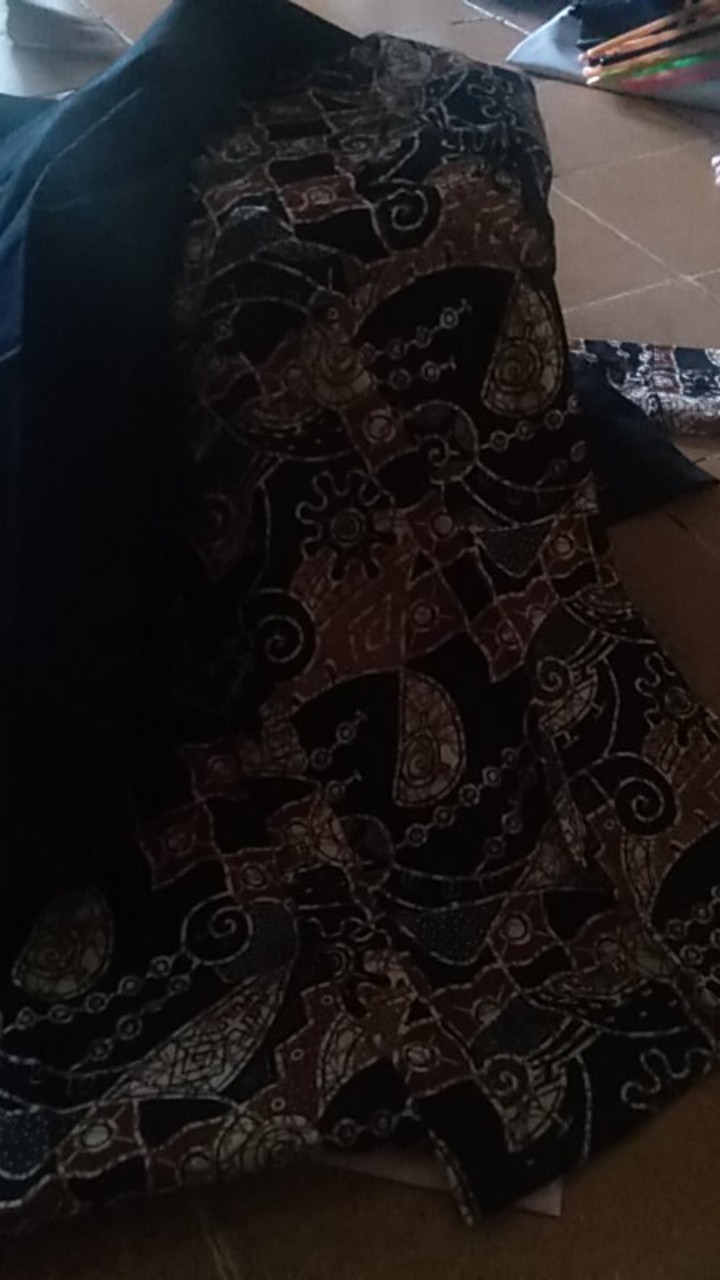 [gridline - Ls032 Light Brown & Brown] Kemeja Batik Pria Katun Lengan Panjang Slimfit