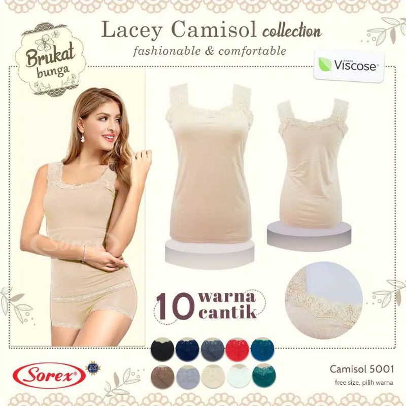 SOREX Camisol Tanktop Brokat Renda 5001 Lacey Camisol Collection