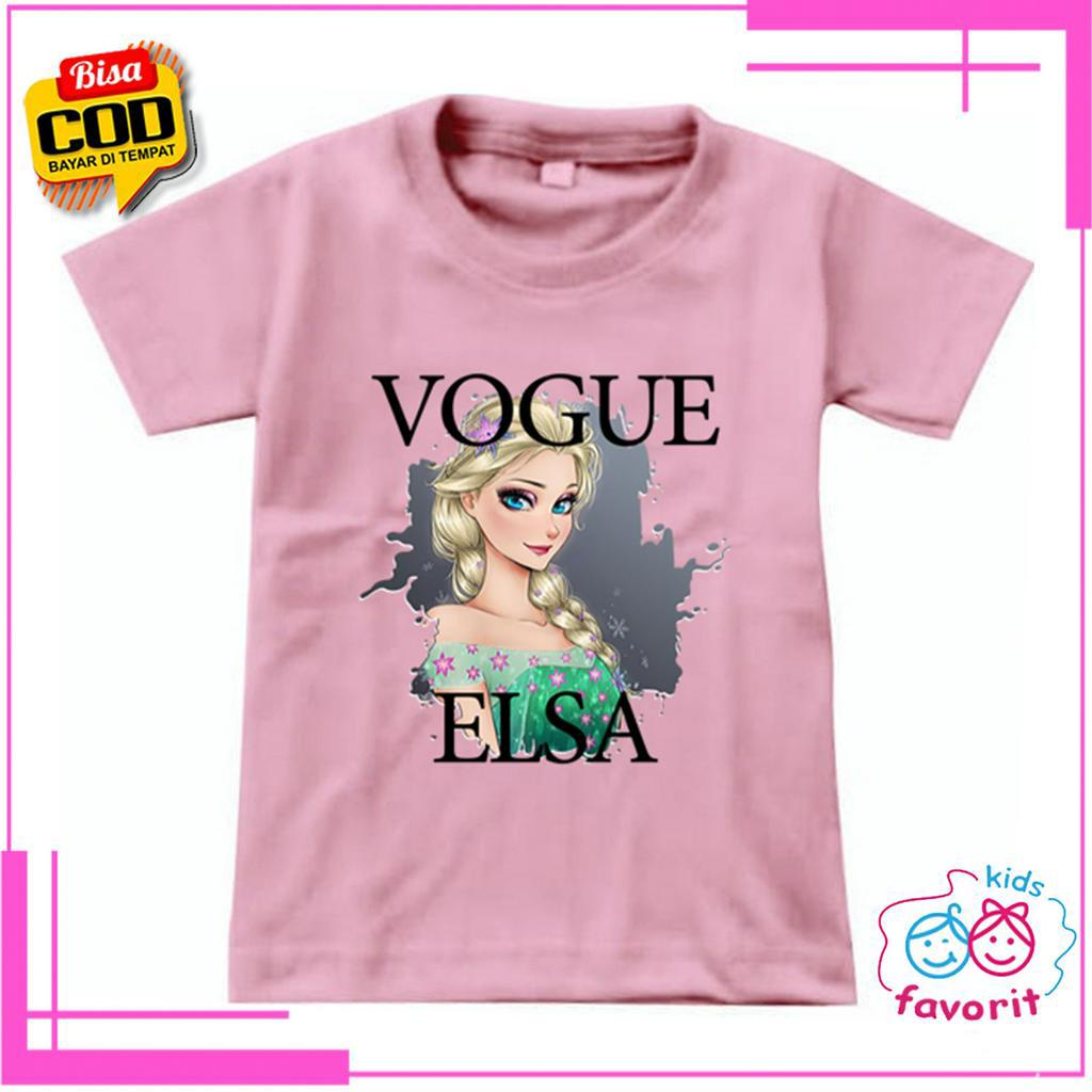 KAOS ANAK PEREMPUAN LENGAN PENDEK MOTIF FROZEN