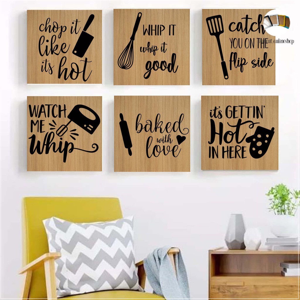 wall dekor hiasan dinding dapur quotes pajangan gantung hiasan dinding kitchen MDF wood