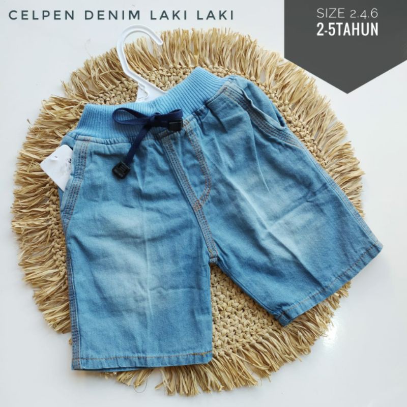  Celana  Jeans  Pendek  Anak  Laki Cowok  Celpen Rib Size 246 