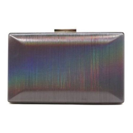 tas pesta bunglon berubah warna hologram rainbow leather satin metal gold ash acara wedding clitch