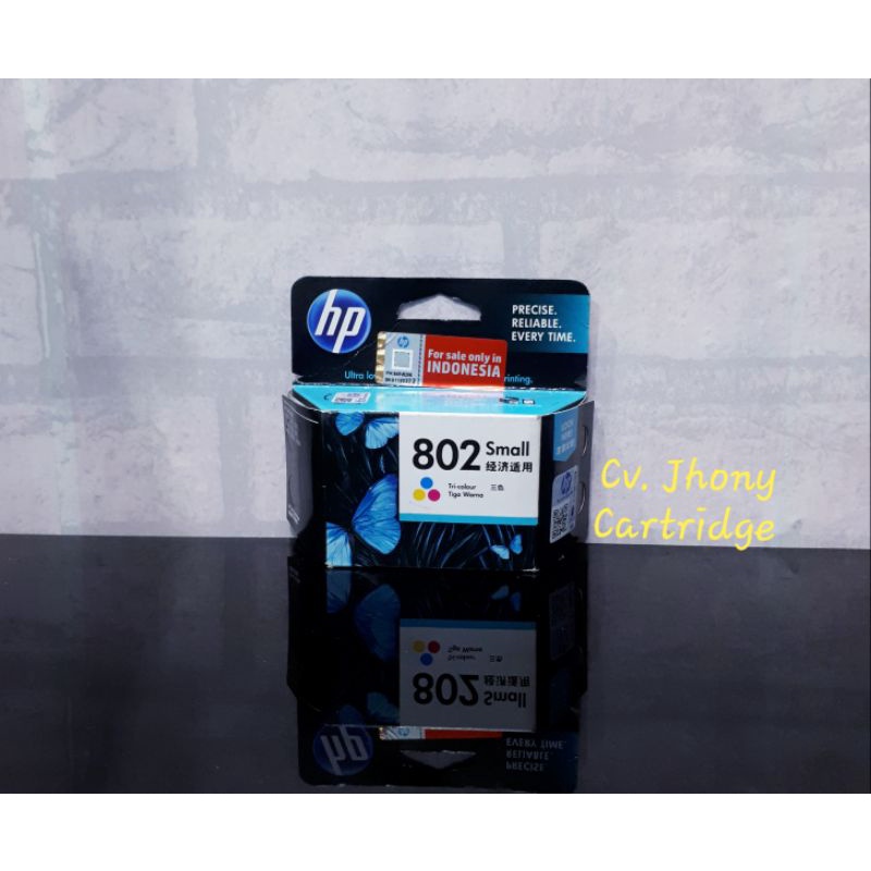 Tinta Cartridge HP 802 Small Hitam Black dan Warna tri Colour Original Asli