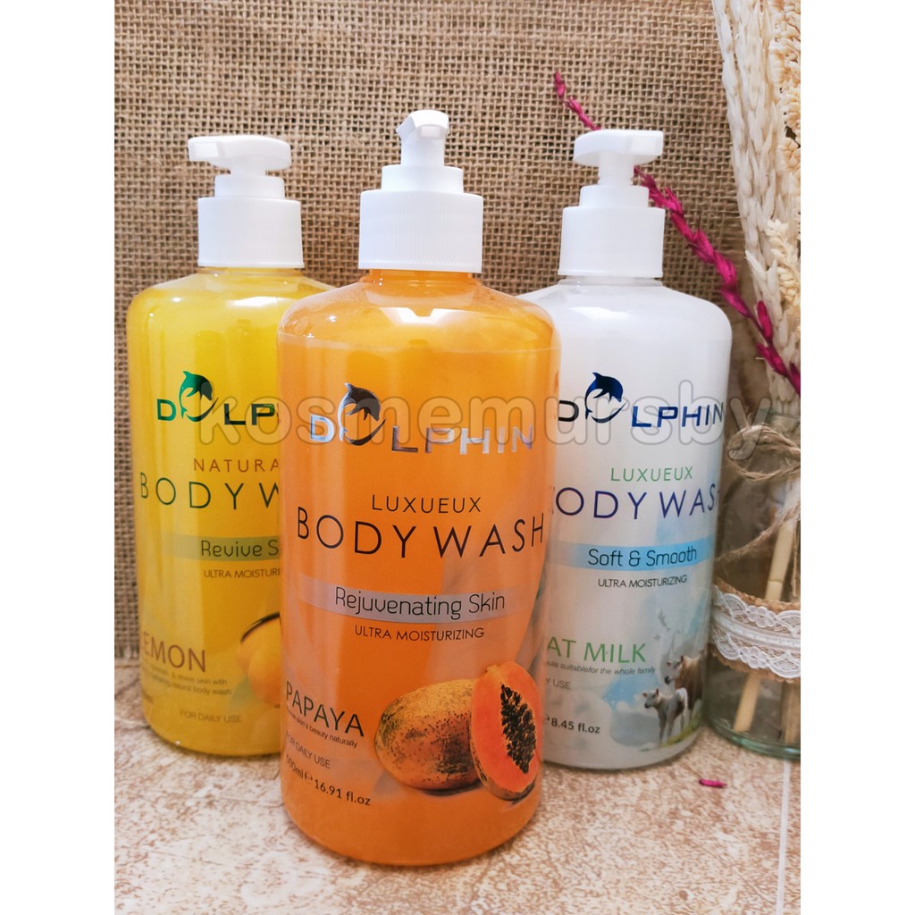 BODY WASH DOLPHIN LEMON 500ML BPOM WAJIB NAMBAH BUBBLE