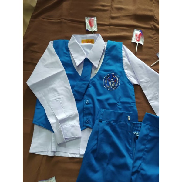 Seragam TK Nasional seragam biru putih panjang seragam sekolah seragam tk paket lengkap